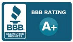 Better Business Bureau A+ rating logo for AED Roofing and Siding who serves the residents of Norfolk, VA